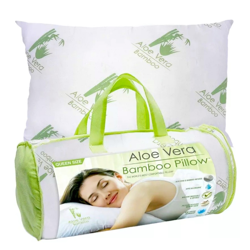 Aloe Vera Bamboo Pillow with zippered Cover